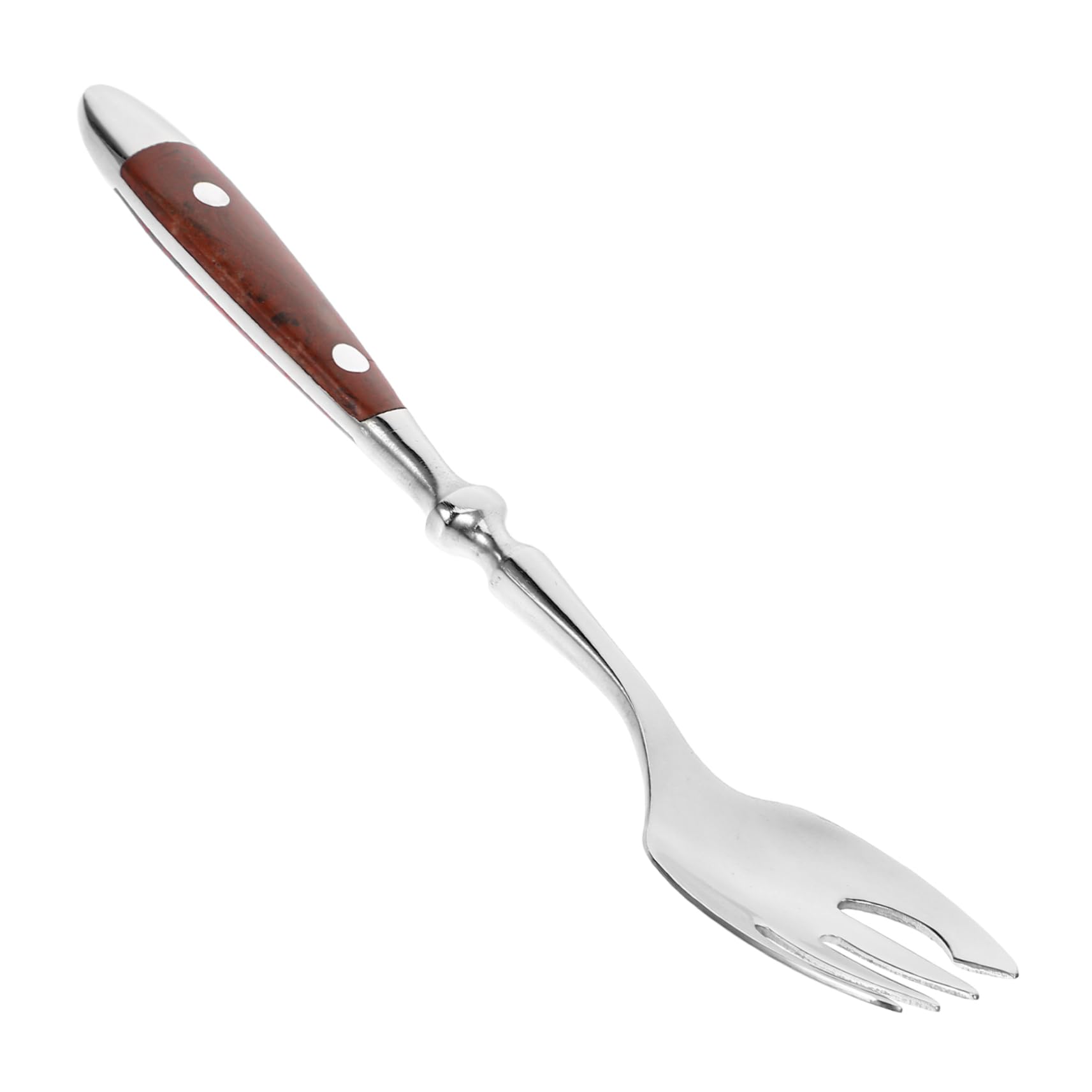 SOLUSTRE 5stücke Multifunktionale Dessert Und Salatgabel Mit Ergonomischem Holzgriff Edelstahlbesteck Für Familienfeiern Buffets Und Besondere Anlässe Für Zubereitung Und Genuss Von