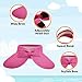 Women's Straw Summer Visor, Wide Brim UPF 50+ UV Protection Open-Top Hat, Adjustable Messy Bun Ponytail Cap, Foldable Beach Travel Hat, Hot Pink