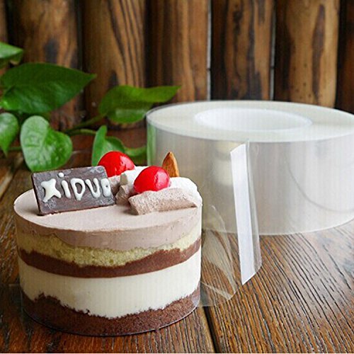 Astra Gourmer 3.2"W Kitchen Transparent Polyester Mousse & Baked Cake Collar, 200M Roll