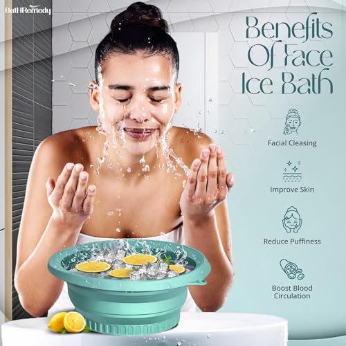 Image of Ice Face Bowl for Skin Care, Foldable Ice Water Bowl for Facial Dip, Reusable Cooling Bowl for Spa, Cold Therapy Bath Bowl for Beauty, Portable Ice Facial Bowl for Daily Skincare (Purple)