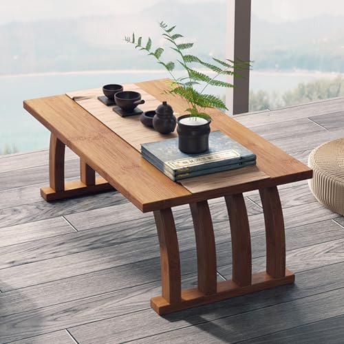 Table basse japonaise en bambou, autel de méditation salon 60cm - 2