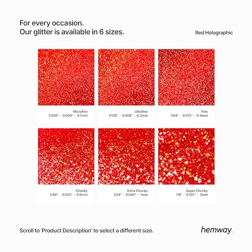 Eco Friendly Biodegradable Glitter, Red Holographic, Extra Chunky (1/24" 0.040" 1mm) - Image 3