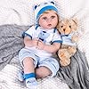 Aori real life baby dolls lifelike baby doll 22 inch realistic newborn boy soft weighted body with feeding accessories doll set  urban country home decor