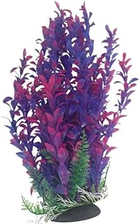 AquariumH2o Purple Aquarium Pond Artificial Plant 16 Inch (41-43 cm) Tall, Fish Tank Foliage Ornament | Tall Plastic Seaweed Aquascaping Decoration