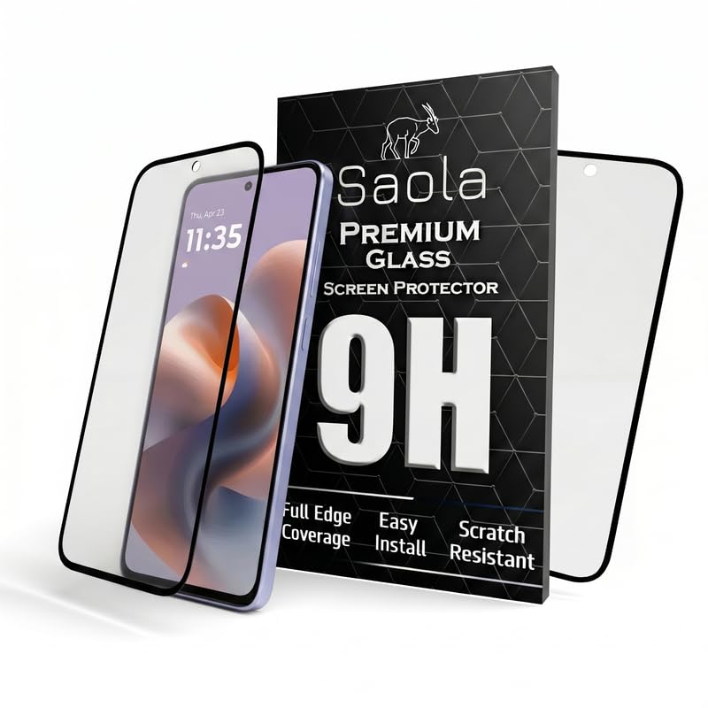 Image of Saola Anti-Glare Matte Screen Protector for Motorola G86 Power 5G | Smooth Touch Finish, 9H Strength Glass, Full Coverage, Bubble-Free Installation Kit | Quick & Easy Application | Pack of 1