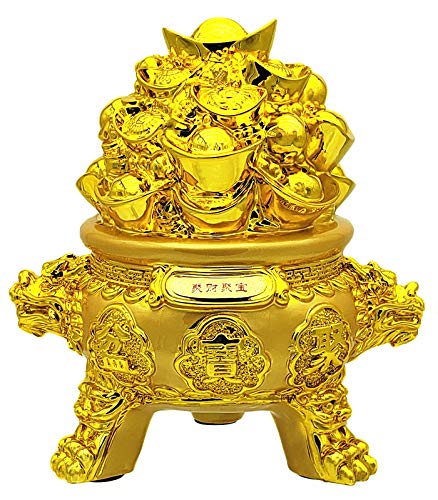 Feng Shui Gloden Wealth Treasure Pot Home Office Decor...