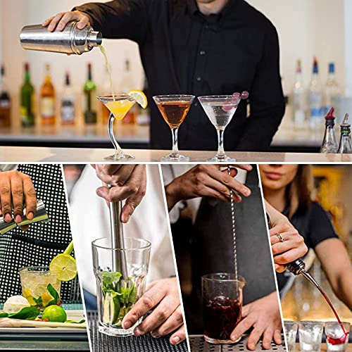 Professionele Bar Accessoire Tool Party Essential Cocktail Mixing Kit Roestvrij Staal Inclusief Meetbekers Zeefgieters… - Afbeelding 7