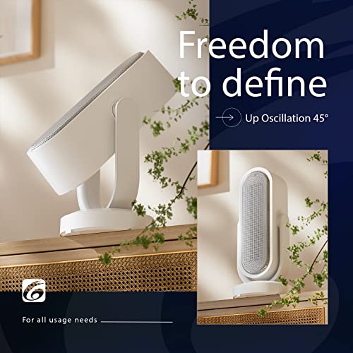 Hon&Guan Keramische ventilatorkachel, oververhittingsbeveiliging, met 3 warmtestanden, verwarmingstoren met afstandsbediening, energiebesparend stil, timer en vrije oscillatie, 2000 W - Afbeelding 5