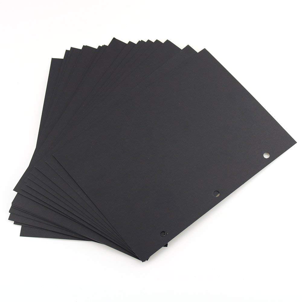 YILEEY Fotoalbum Schwarze Seiten Scrapbooking Papier 26x17.5cm, Schwarze Nachfüll Seiten für Scrapbooking Album 28 x 21cm, Packung mit 20