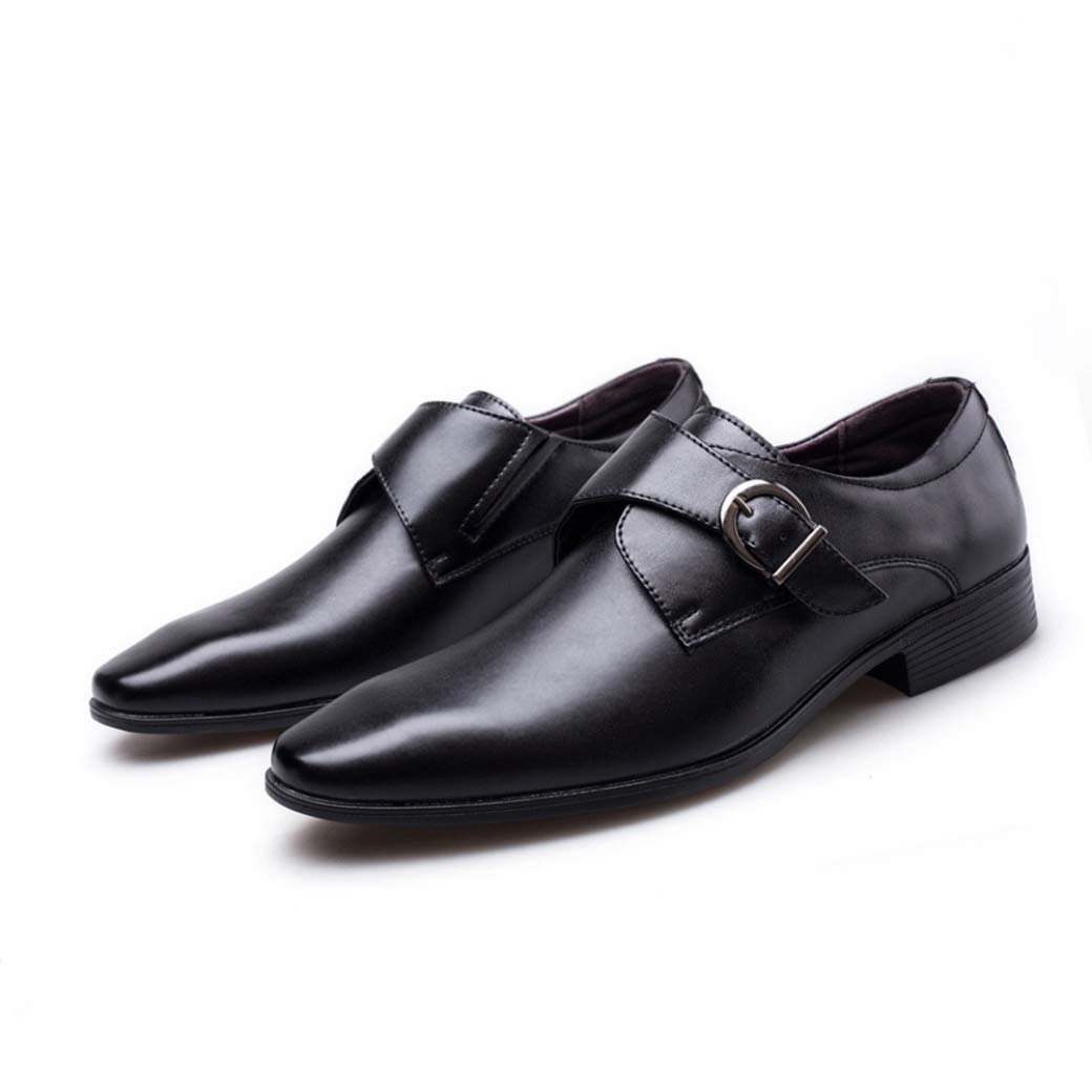 Scarpe Eleganti da Uomo Slip on a Punta Traspirante Mocassini con Punta a Punta Appartamenti Scarpe da Lavoro in Pelle con Fibbia Casual