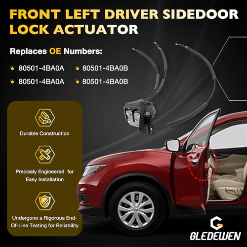 Image of Gledewen 80501-4BA0A Door Lock Latch Actuator Front Left Driver Side Fit for Nissan Rogue 2014-2019 Sport Utility