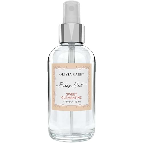 Olivia Care Spray corporal hecho con aroma natural de clementina dulce, refrescante, calmante, refrescante e hidratante, elimina el olor con aroma