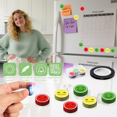 30 imanes decorativos sonrientes 1 pulg rojo amarillo verde miniatura 6