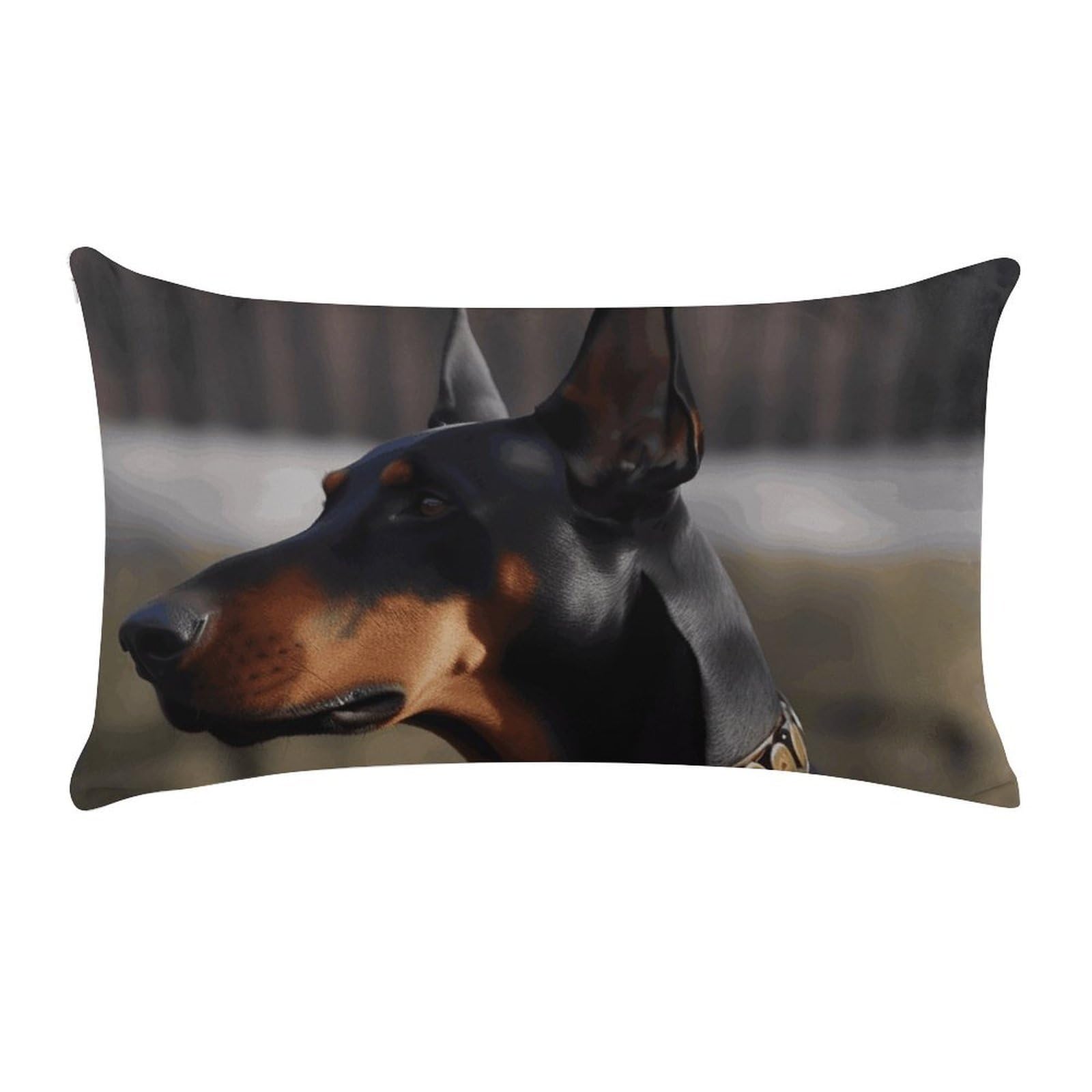 Doberman Pillow Cases for Sofa, Super Soft Plush Pillow Cover with Zipper, Luxury Cozy Pillow Shams for All Seasons, Lightweight Pillowcases for Bedroom, 12" X 20"