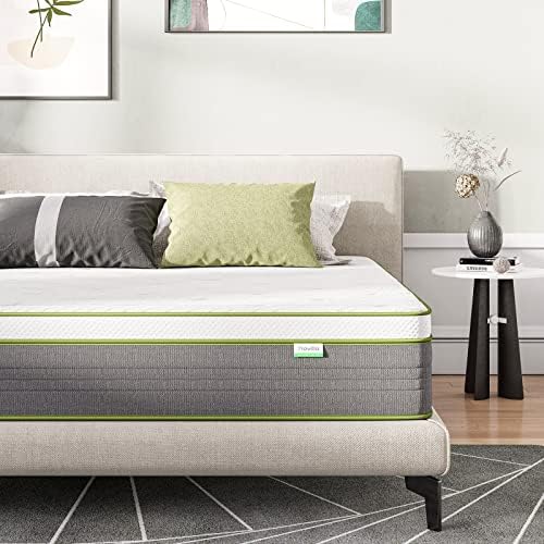Novilla 4FT6 Double Mattress 8 Inch Deep Pocket Sprung Mattresses, CertiPUR-US Comfort Foam Hybird Mattress, Skin-friendly Soft & Durable OEKO-TEX Fabric, Medium Firm 135x190x20cm