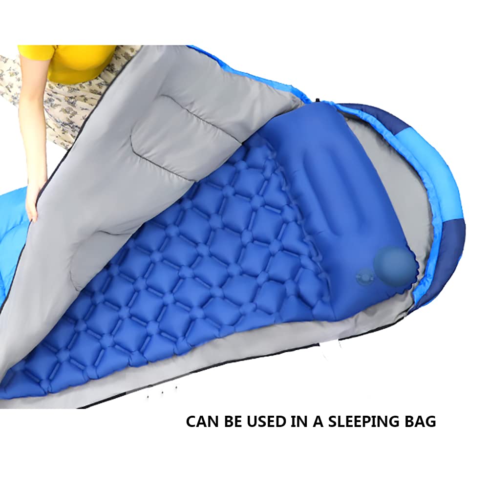 Colchoneta Camping Esterilla Inflable ​Impermeable Colchón Hinchable Plegable Ultraligero para Acampar con La Almohada, Adecuado para Acampar y Viajar