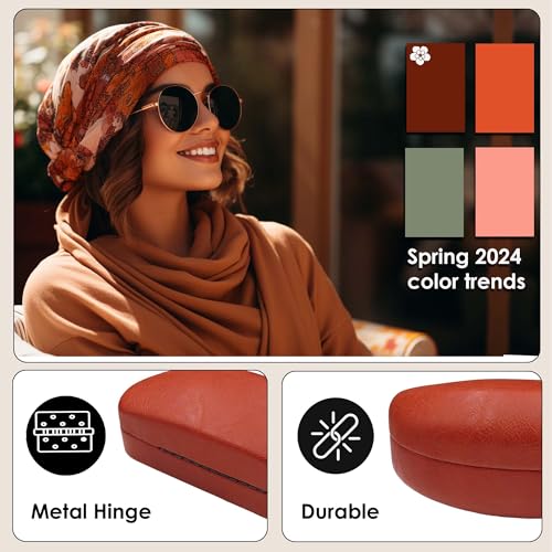 Image of MyEyeglassCase - Large Sunglasses Case - Glasses Holder with Pouch & Cloth - Eyeglass Hard shell Medium - Extra Large frames