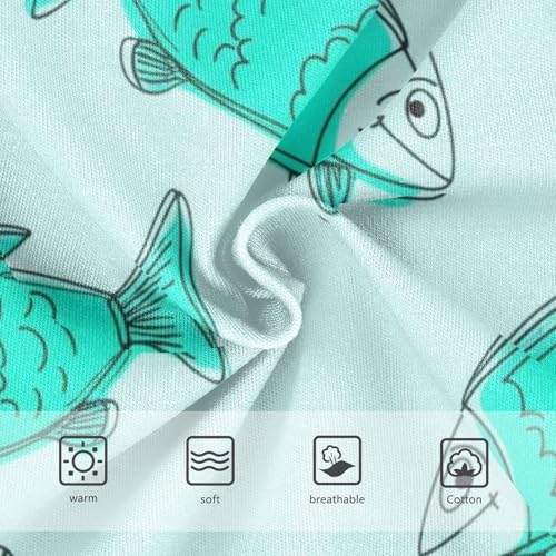 Fun Girls Underwear Toddler 2t Cotton Little Girl Panties Cute Cartoon Fish Turquoise Underpants Briefs3