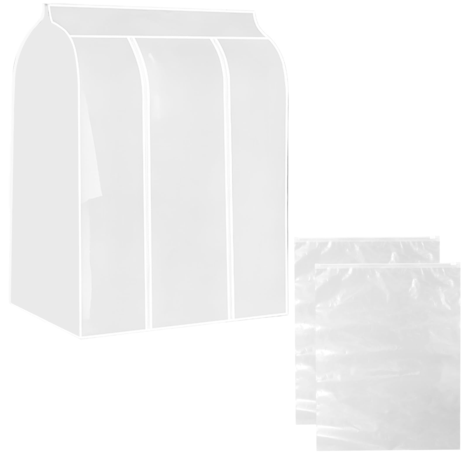 ZWMYF Housse De Tringle à Vêtements En PEVA Anti-poussière - 80 X 60 X 120 Cm - Transparente - Housse De Protection Imperméable Avec Fermetures éclair Pour Rangement Et Voyage