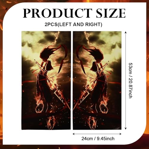 Image of Blueshyhall 2PCS Ne Zha 2 Personalized Vehicle Door Pillar Sticker, Car B-Pillar Vinyl Decals Waterproof Sun Protection Scratch Cover