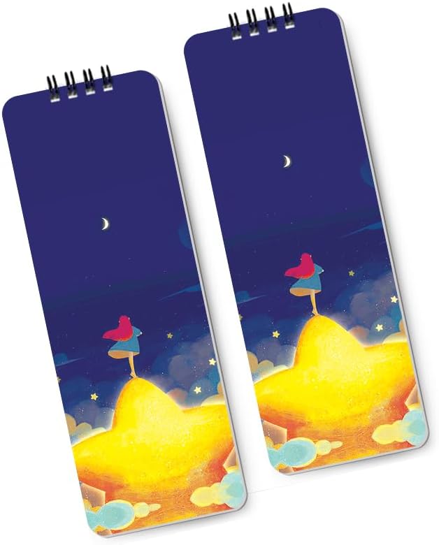 DASM UNITED Pack Set of 2 pcs HD Printed Cover To Do List Stationary Notebook Diary Planner Organizer Journal 100GSM 160 Unruled Paper back Wiro Binding Notepad Size 7.5x21 cm - Girl on Big Star