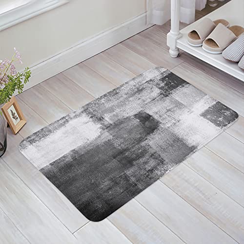 Outdoor Rug 16X24In Area Rug For Bedroom Decor Absorbent Door Mat Low Profile Kitchen Rugs Carpet Classic Moroccan Tile Print Geometry Lattice White Black Bathroom Rugs For Living Room Decor #TOP27