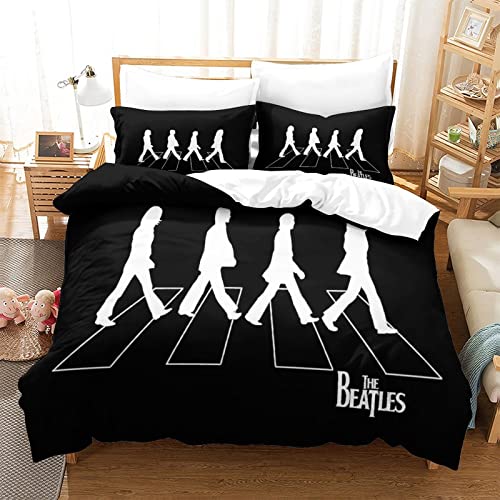 The Beatles Parure De Lit 3 Pièces pour 2 Personnes À Groupe de Rock Rock ‘n’ Roll Impression 3D Housse De Couette en… - Les Beatles, Paul McCartney, John Lennon, RIngo Starr, George Harrison The Beatles Parure De Lit 3 Pièces pour 2 Personnes À Groupe de Rock Rock 'n' Roll Impression 3D Housse De Couette en…