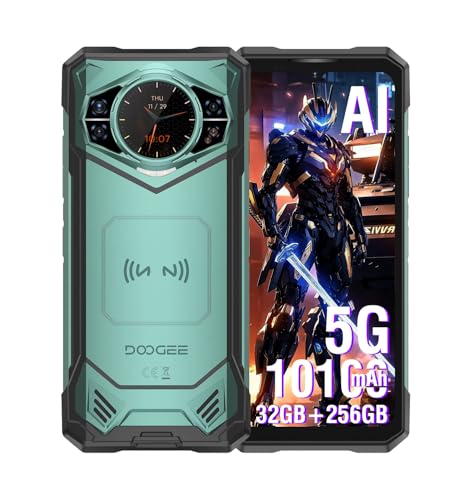 DOOGEE S200 X Móvil 5G, AI Smartphone, 1.32'' AMOLED Pantalla Trasera Móvil Android 14, 6.72'' FHD, 32+512GB, 100MP AI Cámara +20MP Cámara de Visión Nocturna, NFC, Google Pay, Verde