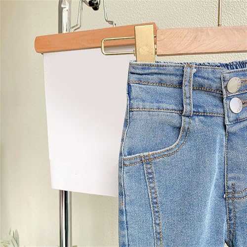 Toddler Girl Flare Jeans Vintage High Waisted Slit Hem Bell Bottom Denim Pants with Pockets Bootcut Trousers3