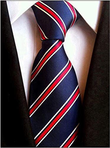 Image of Elfeves Men's Modern Striped Patterned Formal Ties College Daily Woven Neckties