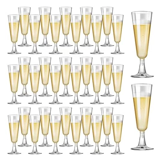 SUREHOME Plastic Champagne Flutes 40 Pack Disposable Champagne Glasses 5oz Clear Plastic Mimosa Glasses Wedding Cocktail Cups Bulk for New Years Eve Party Supplies 2026 Engagement Birthday Decorations