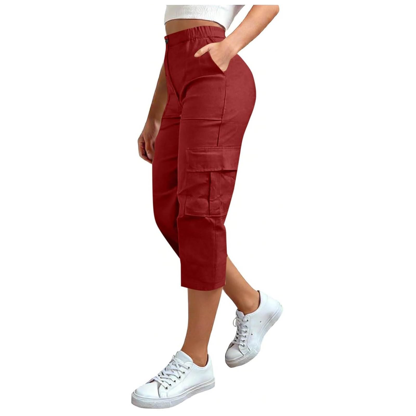 Pantalon Femme, Décontracté Taille Haute Pour Avec Poches – Tendance Et Confortable En Mélangée Sans Coutures, Idéal Au Quotidien, Design Original Unique