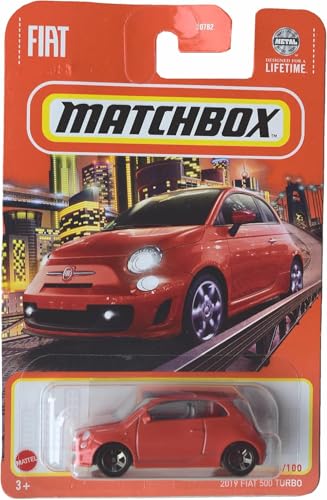 Matchbox 2019 Fiat 500 Turbo, Orange 4/100, HVL70 miniatura 1
