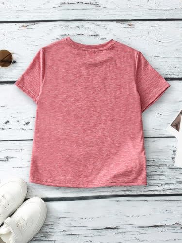 OYOANGLE Girl's Heart Print Short Sleeve Round Neck T-Shirt Funny Graphic Tees Cute Top2