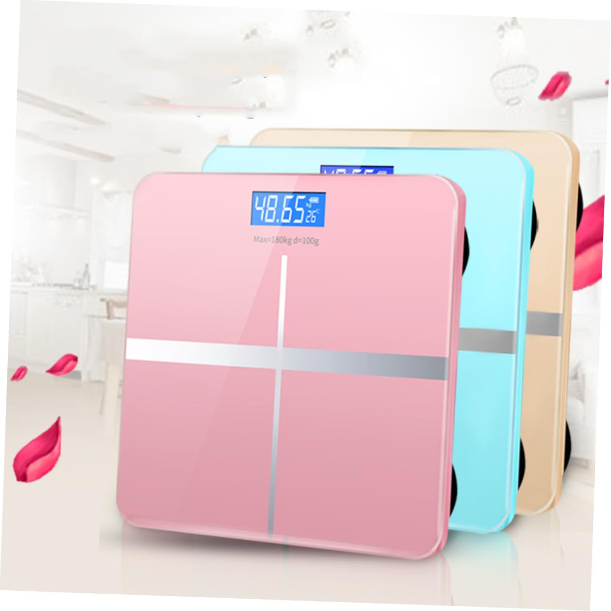 Bilancia Elettronica Digitale per Peso Corporeo Display Grande, Vetro Temperato e Ricarica Usb, Design Unico per Uso Domestico e Controllo Salute