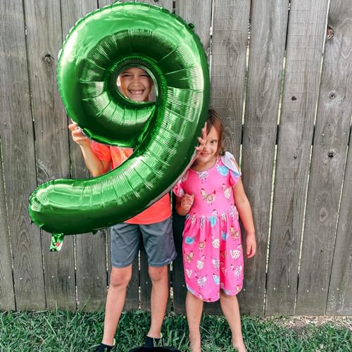 Image of Dark Green Number 9 Balloon 40 Inch, 9th Birthday Party Decorations, Giant 9 Foil Balloon for Party Supplies