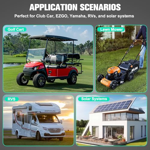 Image of OGRPHY 48V 105Ah Lithium Battery Golf Cart - LiFePO4 Conversion Kit with 200A BMS, APP & Touch Monitor, 18A Fast Charger | 4000+ Cycles | Fits Club Car, EZGO, Yamaha