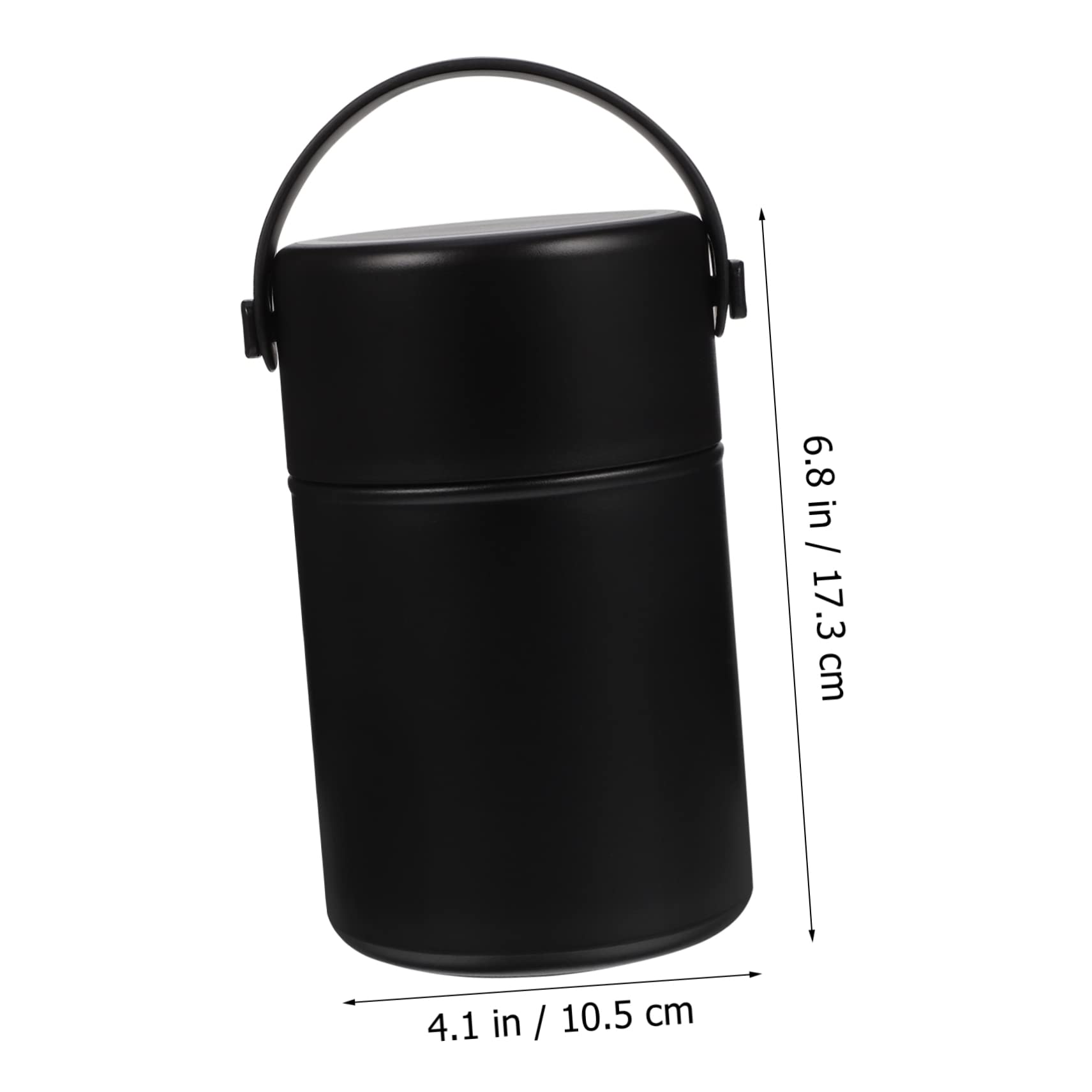 Tragbarer Edelstahl Essensbehälter 850ml Doppelwandiger Vakuum Wärmebehälter Auslaufsicher mit Löffel für Outdoor Aktivitäten Schwarz