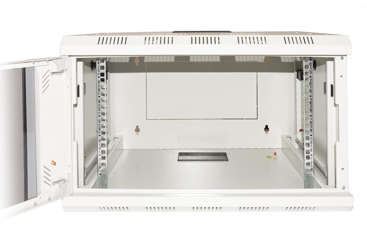 CO1906UPH - Armadio rack 19" 6 unita' da muro per reti mm (a)380 x (l)600 x (p) 450 mm colore grigio porta vetro