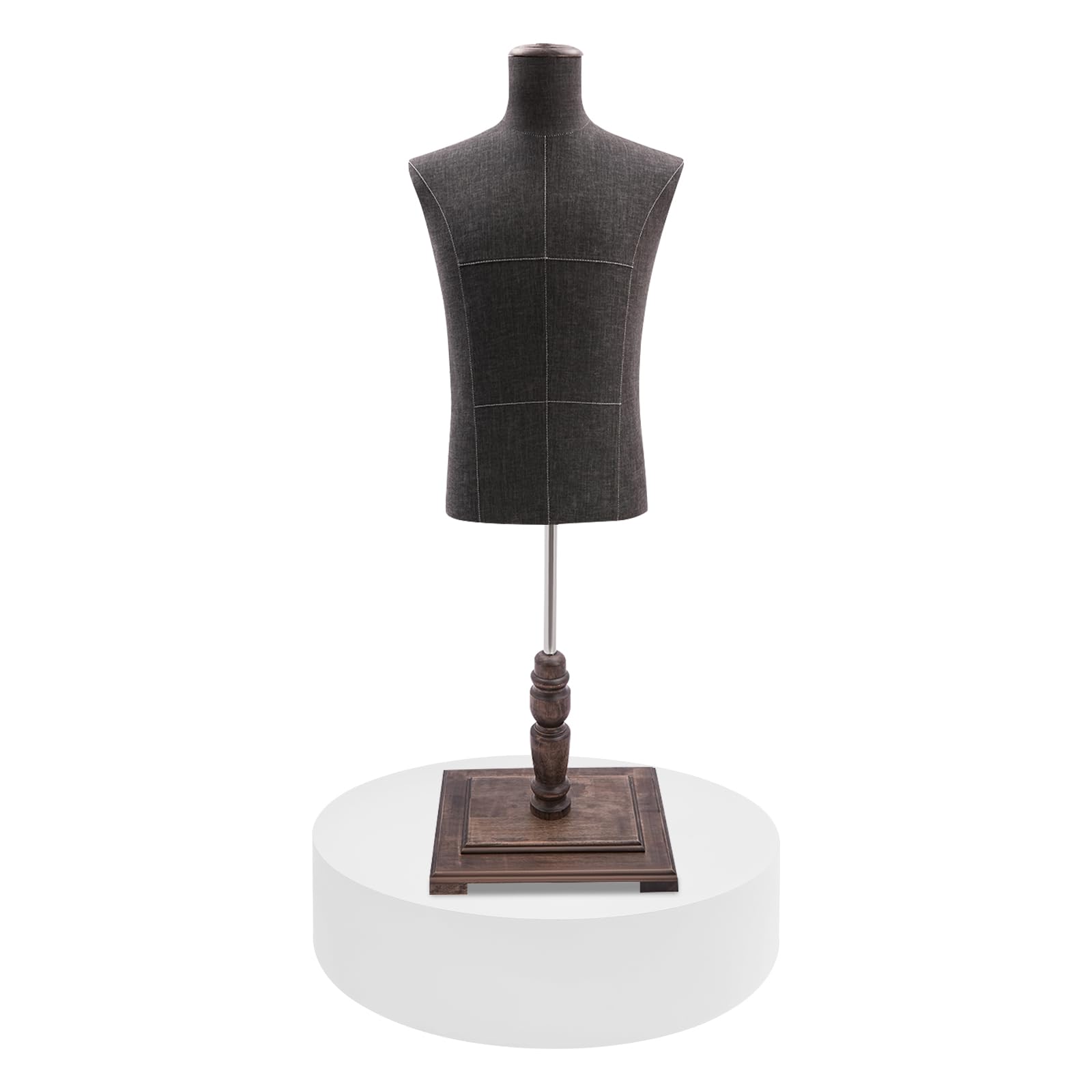 LYDBMYT Heavy Duty Round Pedestal Stand, 220lbs Capacity, 23.6" x 5.9" Display Platform for Mannequins, Sculptures, Live Broadcasts - White, Sturdy & Stylish