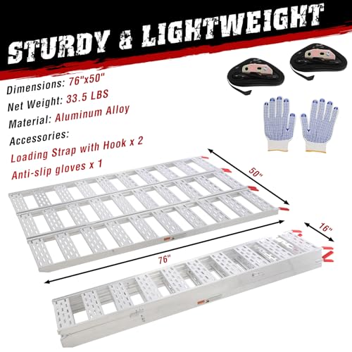 Rampa de carga de aluminio tri-fold, 1500 lbs capacidad miniatura 2