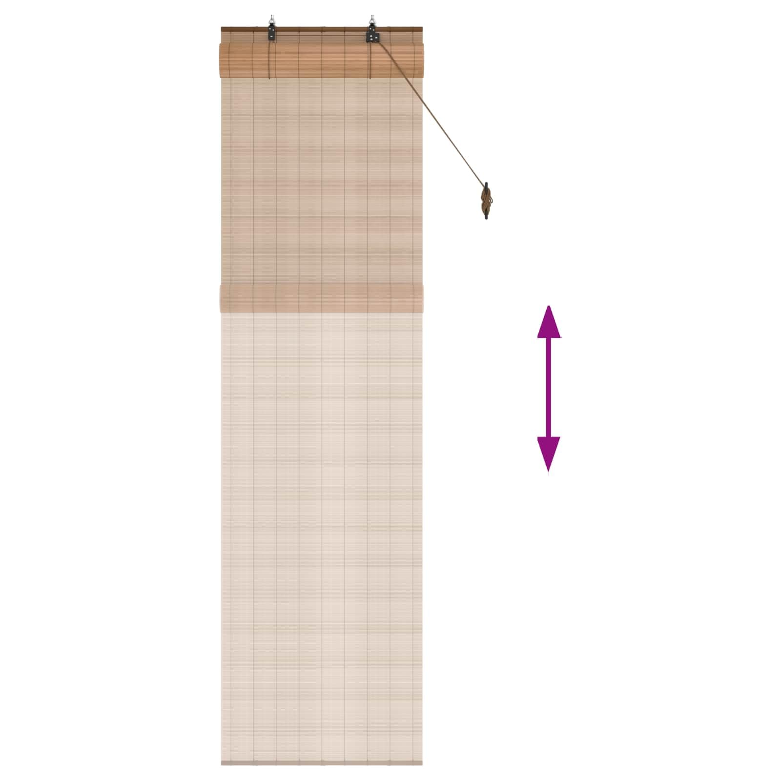 Store enrouleur en bambou marron 60 x 220 cm Protection solaire
