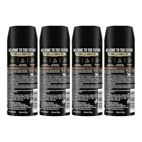 Image of Axe Dark Temptation Men's Deodorant, Long Lasting Deodorant Spray For Men With An Irresistible Scent 150ml, Pack of 4