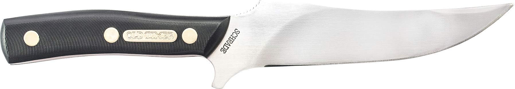 Old Timer 15OT Deerslayer 10.5in High Carbon S.S. Full Tang Fixed Blade Knife with 5.6in Clip Point Blade and Sawcut Handle for Outdoor, Hunting and Camping