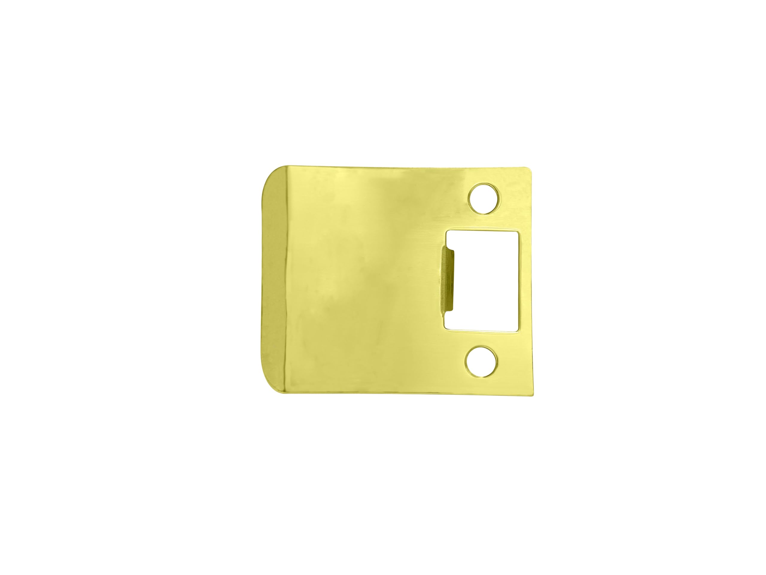 QCAA Solid Brass Extended Lip Strike, 3''X2-1/4", Polish Brass, 1 Pack, Made in Taiwan