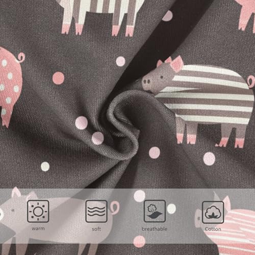 Wusikd Striped Pig Girls' Underwear Cotton Pink Brown Girls Briefs Soft Toddler Underwear 2T3