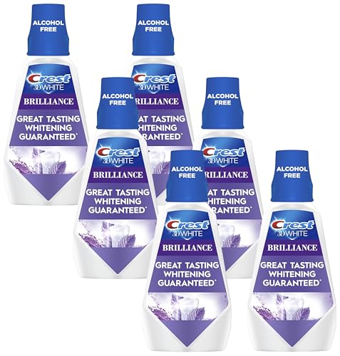 Image of Crest Mouthwash /Mouth Rinse, 3D White Brilliance Whitening, Alcohol Free, Clean Mint, 2x1L (33.8 fl oz) (Pack of 3)
