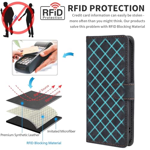BAILI RFID Blocking Case for TCL 50 Pro Nxtpaper 5G, Kickstand, RFID Wallet Case for TCL 50 Pro Nxtpaper 5G-01 - Image 2
