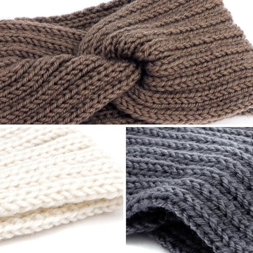 Canitor Faixa de cabeça quente de inverno para mulheres, tricotada para clima frio, aquecedores de o