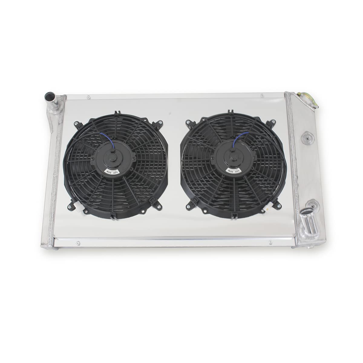 3-Row Aluminum Radiator With Fan Shroud(2X12 Inches Dia.) 1977-1982 78 79 80 81 82 Chevy Chev rolet Corvette 350ci V8 5.7L 5.0L Base Coupe 2-Door Radiator